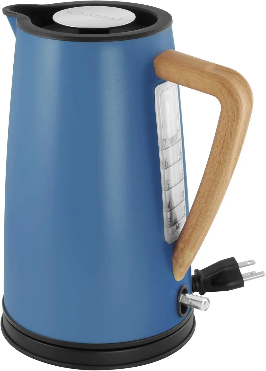 

Blue Cordless Electric Kettle with Rapid Boil, Auto Shut-Off, and Cool Touch Handle