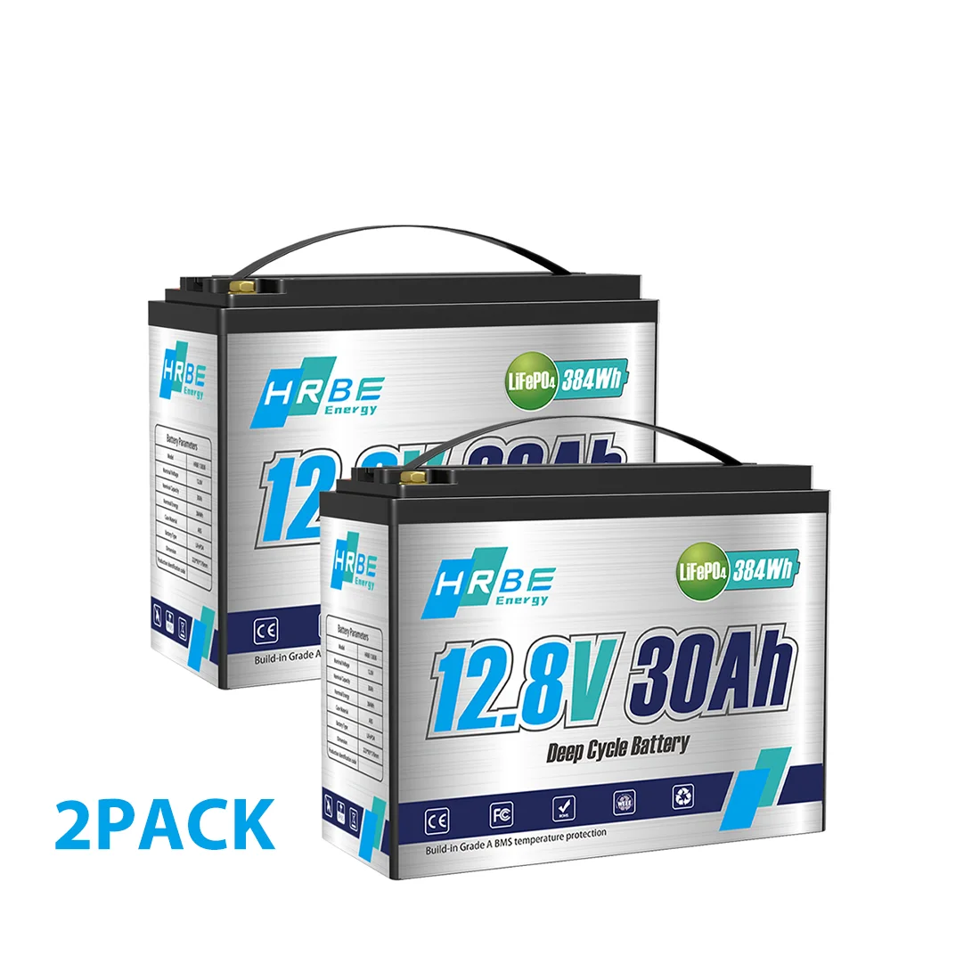 30Ah แบตเตอรี่ลิเธียม 12V สำหรับ RV, ยานยนต์, ระบบพลังงานแสงอาทิตย์