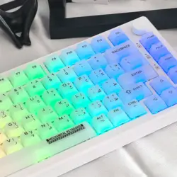 MAIMOOO keycap 122Keys Transparent Russian Korean Keycap Matte PC Milky White Frosted Fog Cherry translucent Hangul keycap