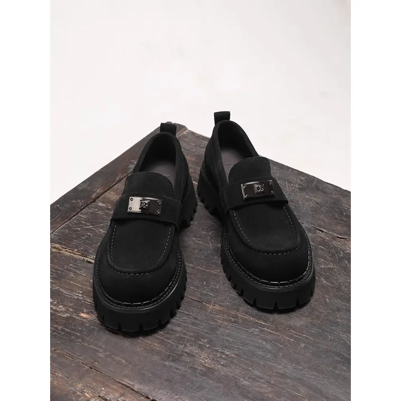 

Мужские лоферы, замшевые туфли без шнуровки, удобная дышащая повседневная обувь на толстой подошве, летняя мужская обувь