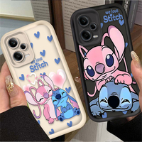 Cute Disney Stitch Angel Love Case For Xiaomi Redmi Note 14 13 12 11 Pro Plus 5G 12S 11S 10S 10 9 Redmi 14C 13C 12C 12 4G A3 A3X