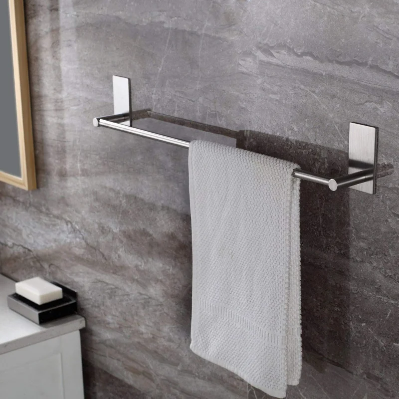 

Towel Rack 30/40/50Cm Bathroom Towel Rack 304 Stainless Steel Polished Kitchen Towel Rack Self-Adhesive Bathroom Accessories