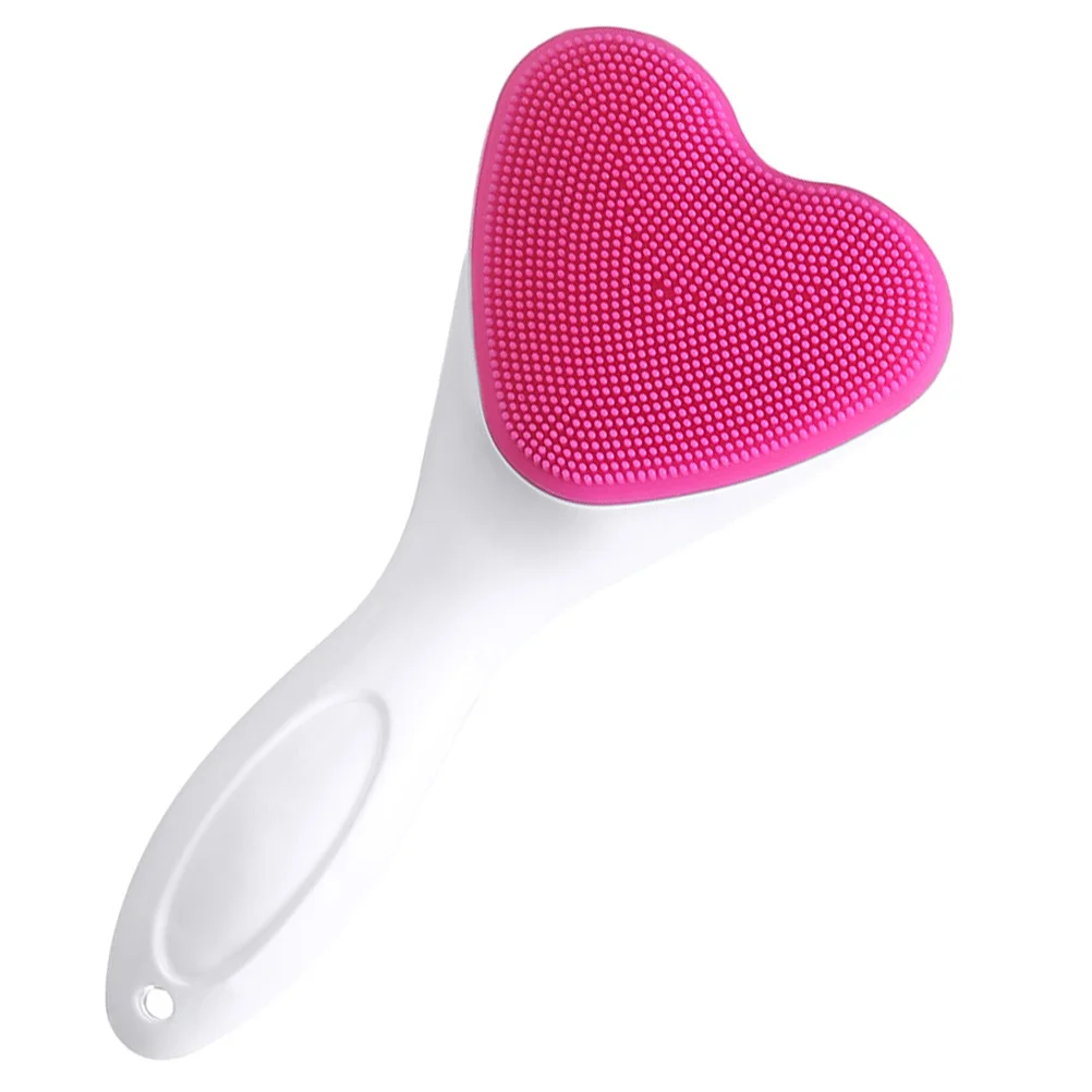 

Silicone Facial Cleansing Brush Small Lightweight Portable Heart Shape Manual Face Washing Brush for Women Deep Care