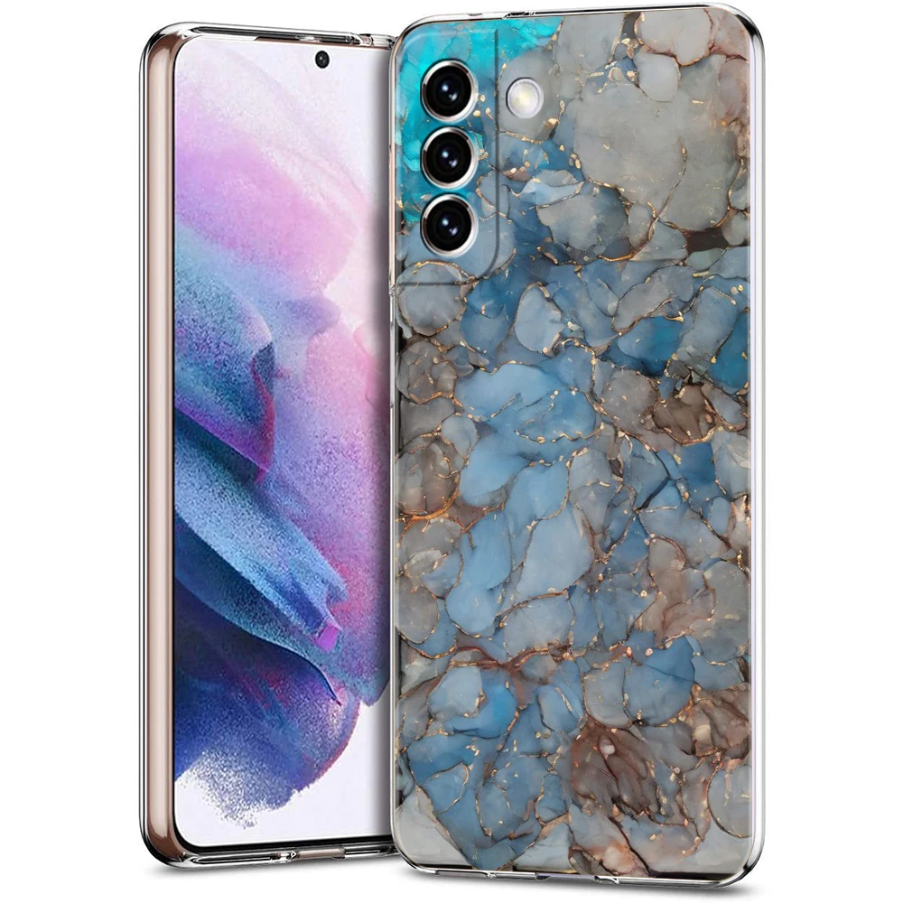 Fashion Marble Pattern Phone Case For Samsung Galaxy S24 Ultra S23 FE S22 S20 S21 5G S10 S9 Plus S10E S8 Silicone Clear Cover