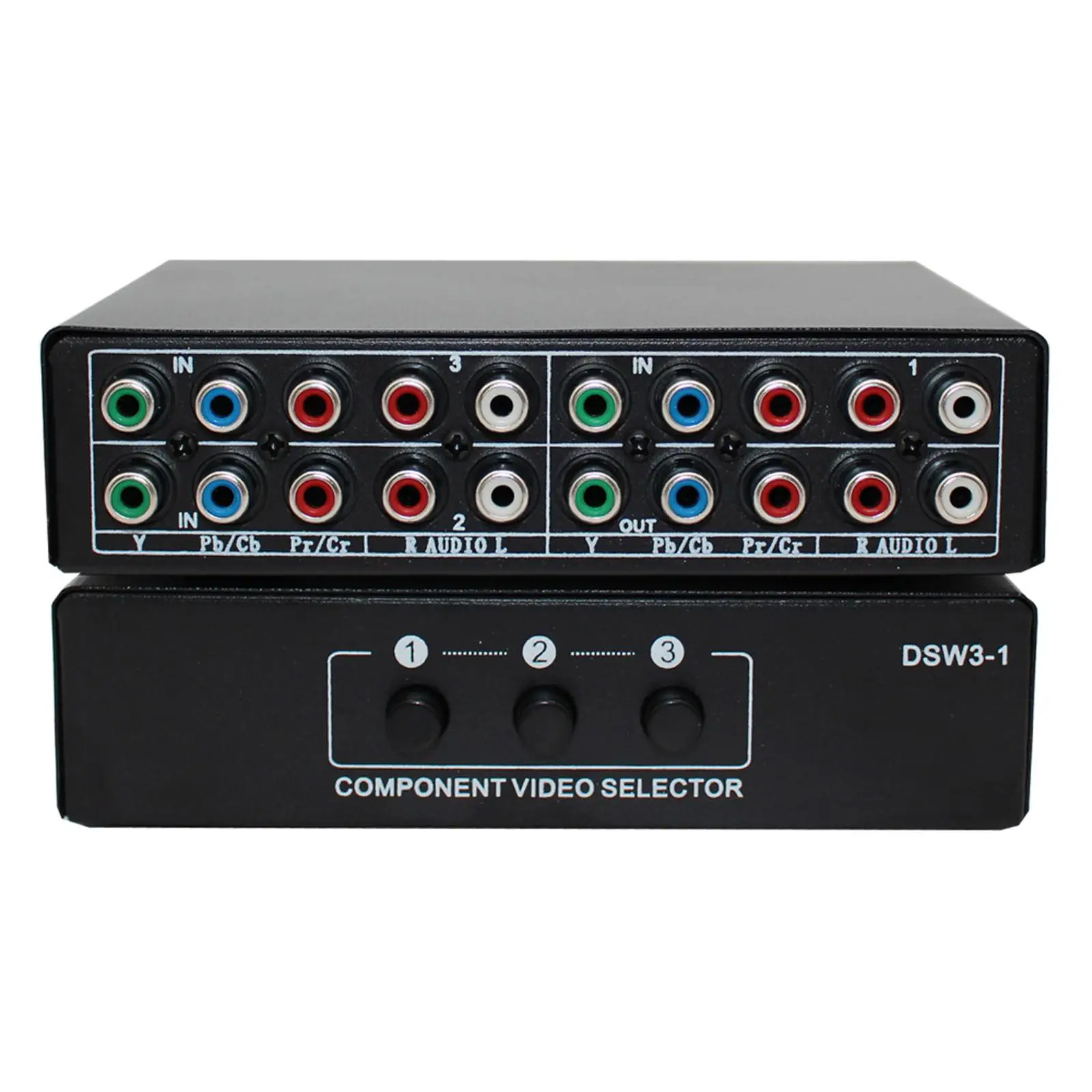 3 in 1 Out Component AV Video Switch Box, Ypbpr Selector AV Splitter for DVD Vcd Evd Hdvd DVD Player TV Projectors Plug & Play