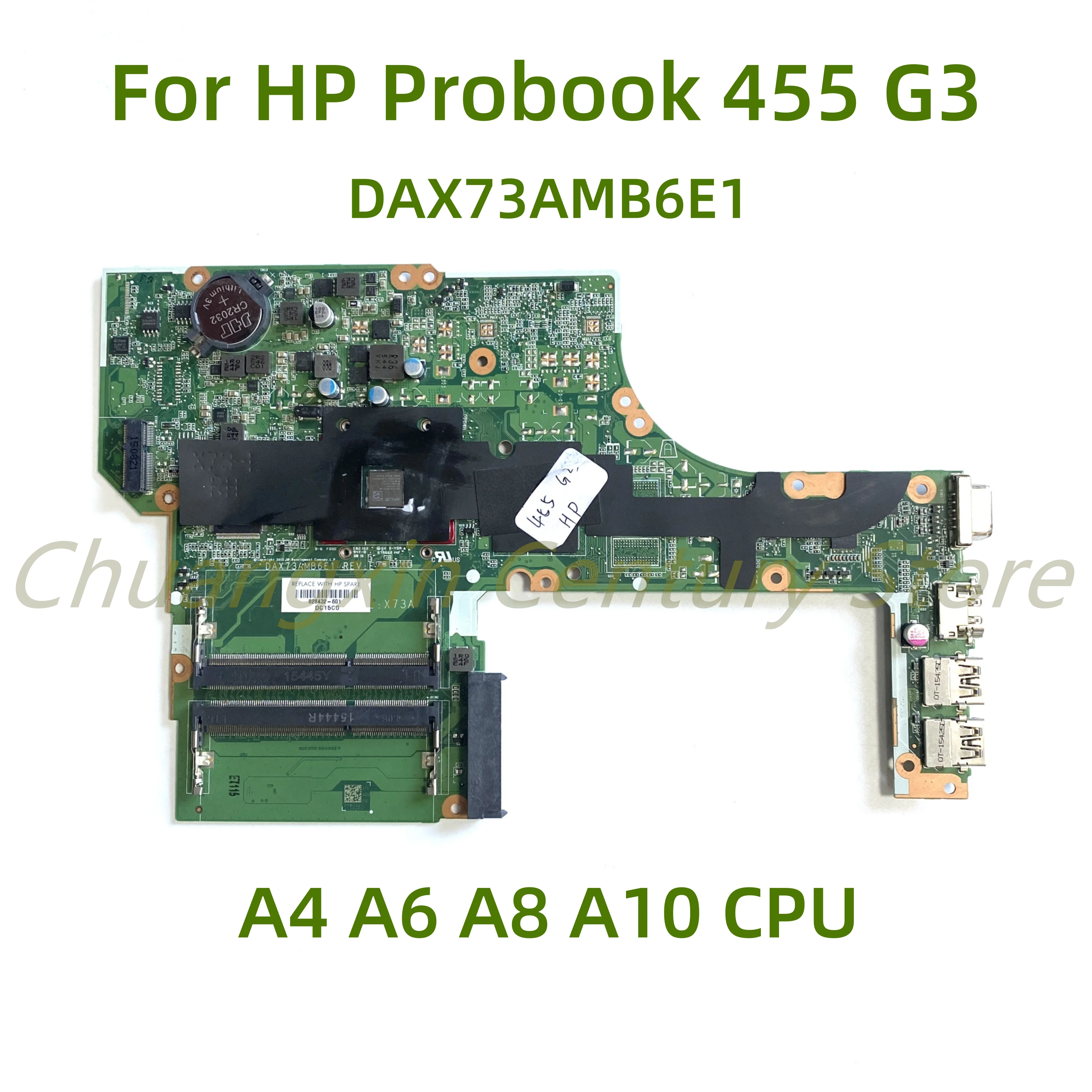 Suitable for HP Probook 455 G3 laptop motherboard DAX73AMB6E1 with A4 A6 A8 A10 CPU 100% Tested Fully Work