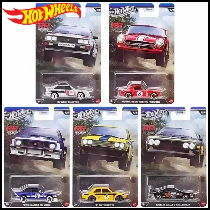 

Новые Hot Wheels Silver 1/64 Sacle Metal Car Rally Racers Lancia Rallye Honda Audi Quattro Ford Escort Datsun Модель игрушки подарок для мальчика