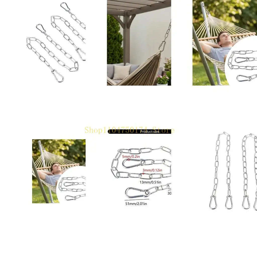 Corrosion Resistant Stainless Steel Hammock Hanging Chain For Swings And Outdoor Furniture Adjustable Length 1 Pair Top Sale