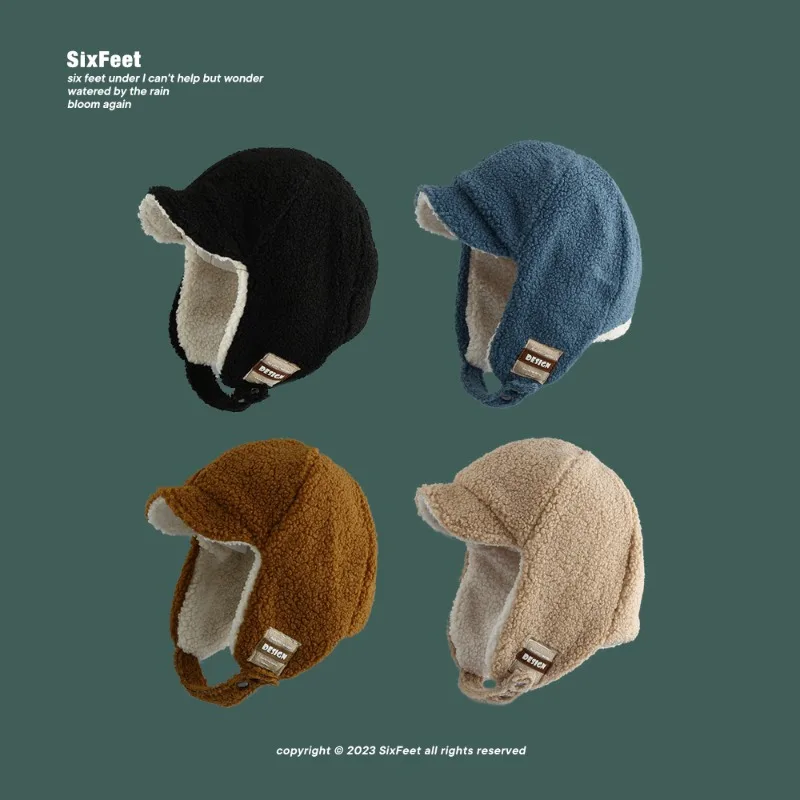 Outdoor Riding Warm Bomber Hats for Men and Women Autumn and Winter Piled Thickened Korean Version Casual Ear Protection Cap