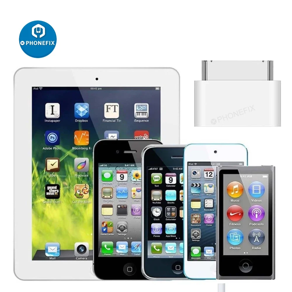Переходник с разъема 8pin на 30pin Male для iPhone 4 4S iPad 2 3 iPad Touch 3 4 IOS адаптер для 8pin подключения кабеля lightning