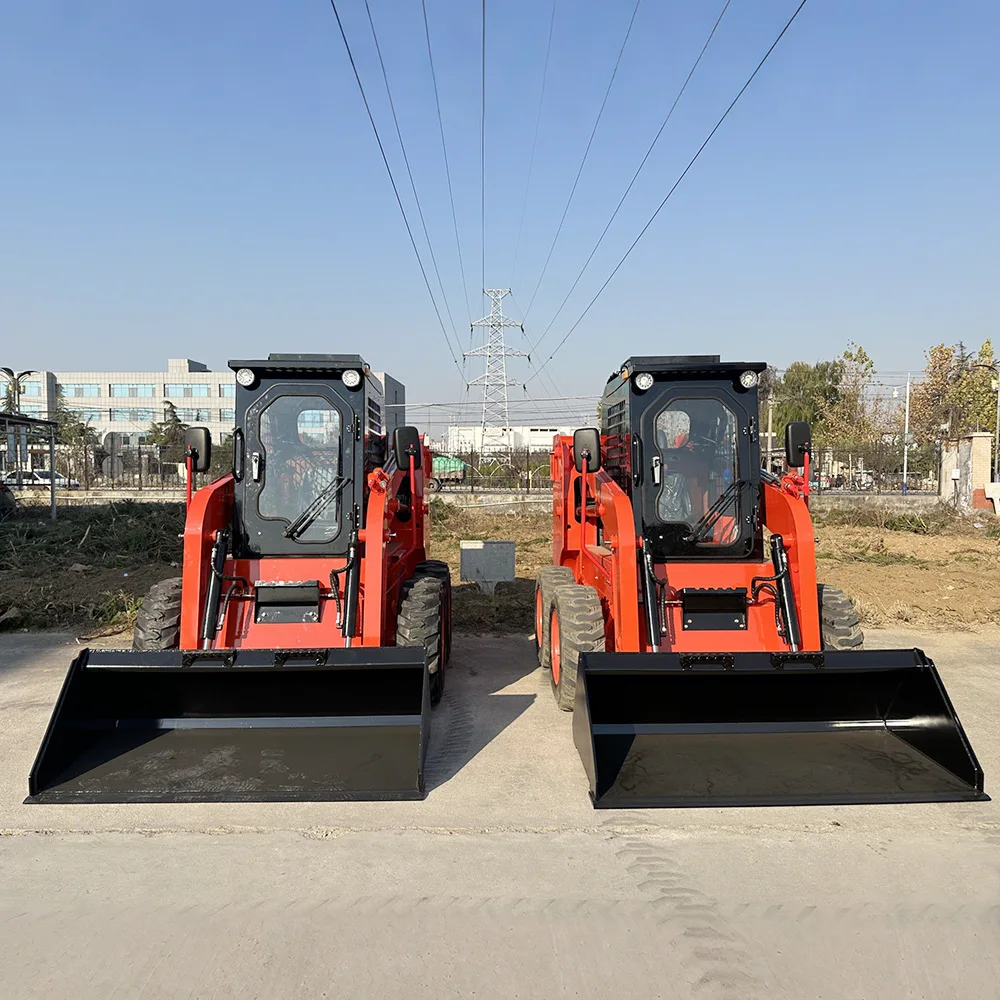 Free Shipping Mini Skid Steer Loader Farm Hydraulic Diesel Engine Wheel Skid Steer Loader Garden Skid Steer Loader Customized