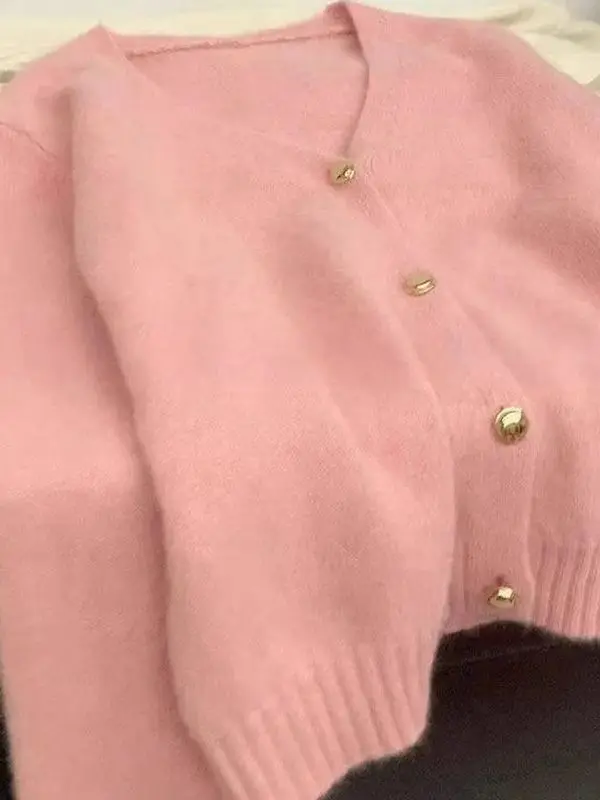 Soft Cozy V-Ne Knitted Open Cardigan Women's Autumn Winter Loose Fit Pure Color Sweater Jaet Commute Sle Faionable