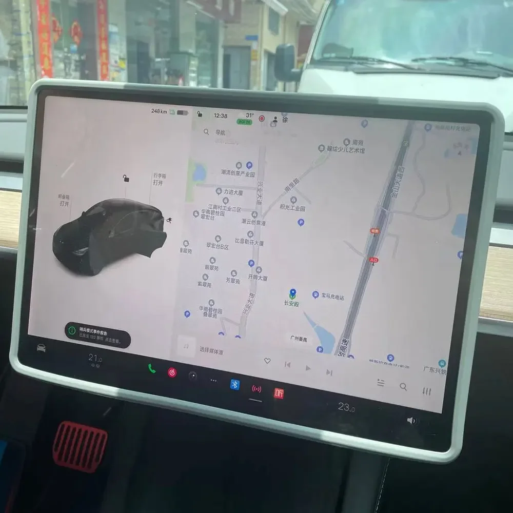 

For Tesla Model 3 Y Silicone Protective Trim Cover Central Control Navigation Screen Protector Frame Black Pink White Grey