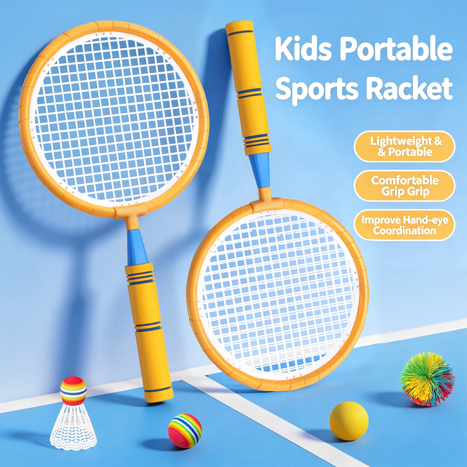 Aliexpress Children's Badminton Tennis Racket WITH Shuttlecock Ball Exercise Reaction Ability Beginners Family Outdoor Beach Sports Play - Aliexpress Deal