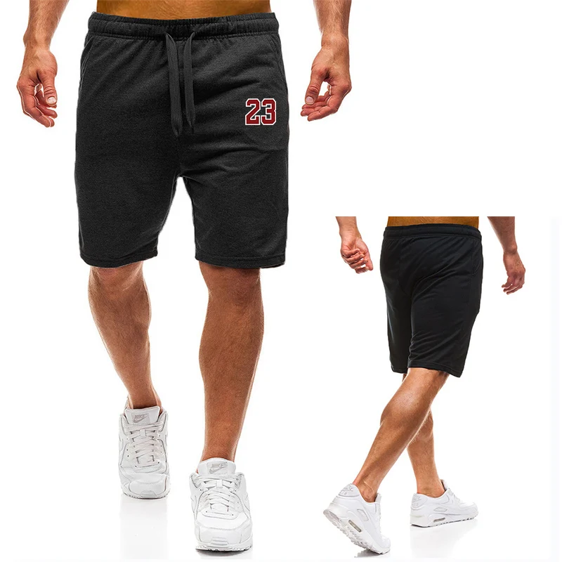 23 Creativity Print,Men Thin Sports Running Shorts,Summer Jogging Workout Short Pants,Drawstring With Pockets, Man Casual Shorts