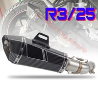 For Yamaha R3 YZF R25 250 300 MT03 51mm OEM Slip-on Exhaust Middle Link Pipe Muffler R11 Escape System Connect Elbow DB Killer