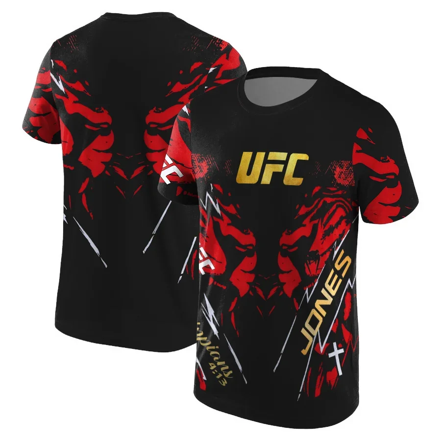 2025 Summer ufc Combat Jones Boxing Extreme Sports Round-neck short-sleeved Sports T-shirt Training Set Quick-drying Top