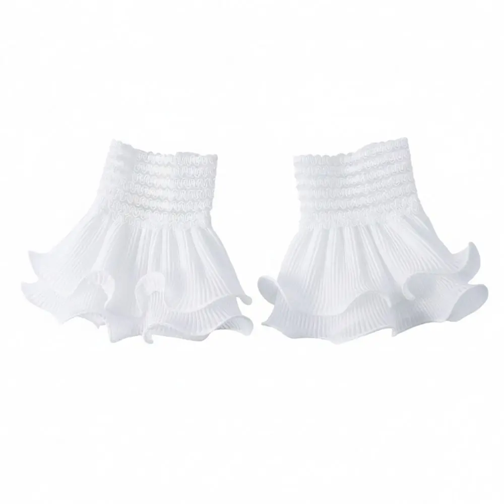 جديد متعدد الطبقات كشكش وهمية الكفة انفصال أبيض أسود كاذبة الأكمام الأصفاد الدانتيل الكفة