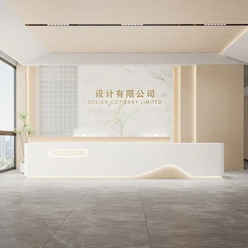 

Organizers Store Reception Desks Showcase Modern Luxury Reception Salon Desk Irregular Clothing Empfangstheke Trendy Furniture