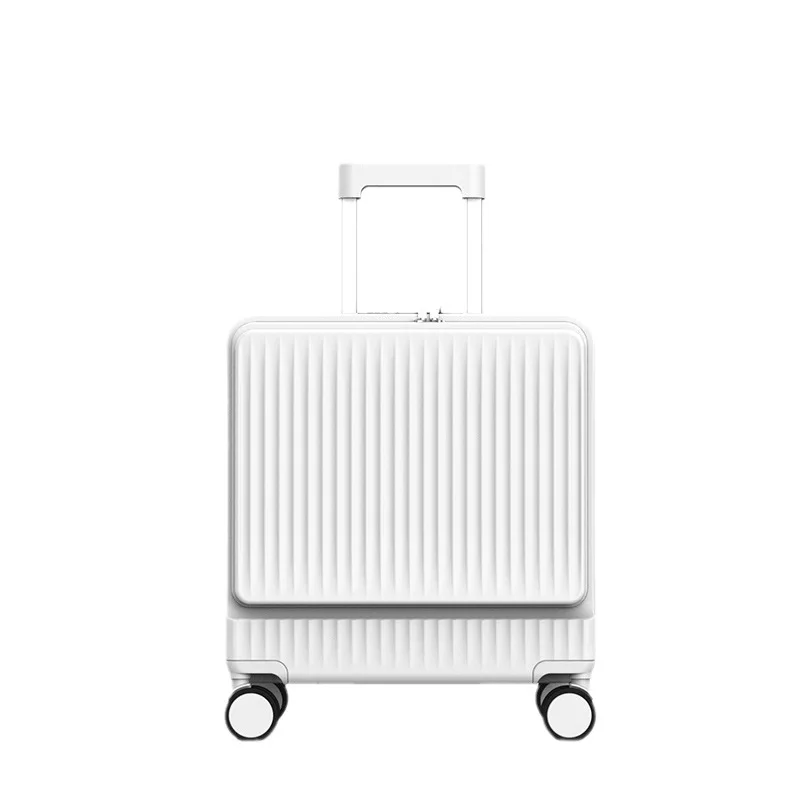 (51) Front opening suitcase for men and women trolley case 18 inch silent aluminum frame password travel suitcase small box