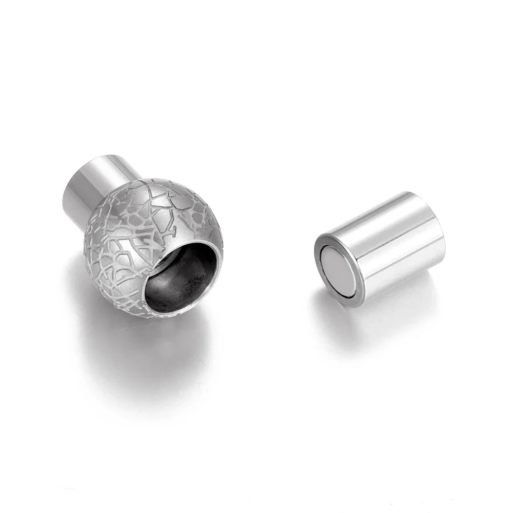 Stainless Steel Magnetic Clasp Hole 6mm Leather Cord Magnet Buckle DIY Bracelet Closure Supplies Jewelry Making Component