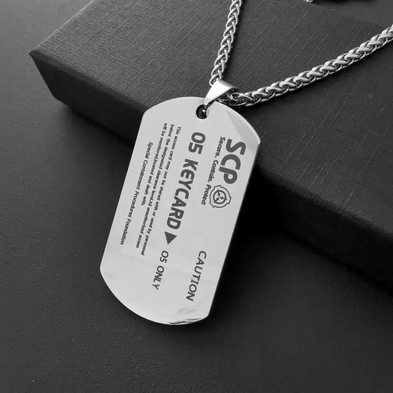 SCP Foundation stainless steel Tags hard work access card necklace scp-7