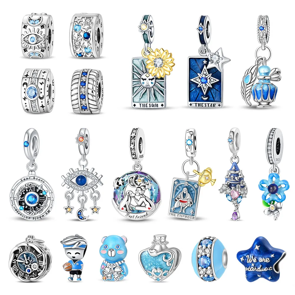 

Изысканный шарм из стерлингового серебра 925 пробы «Лансе: Таро, Медведь, Замок, Цветок, Звезда» для браслетов и ожерелий, идеальный подарок