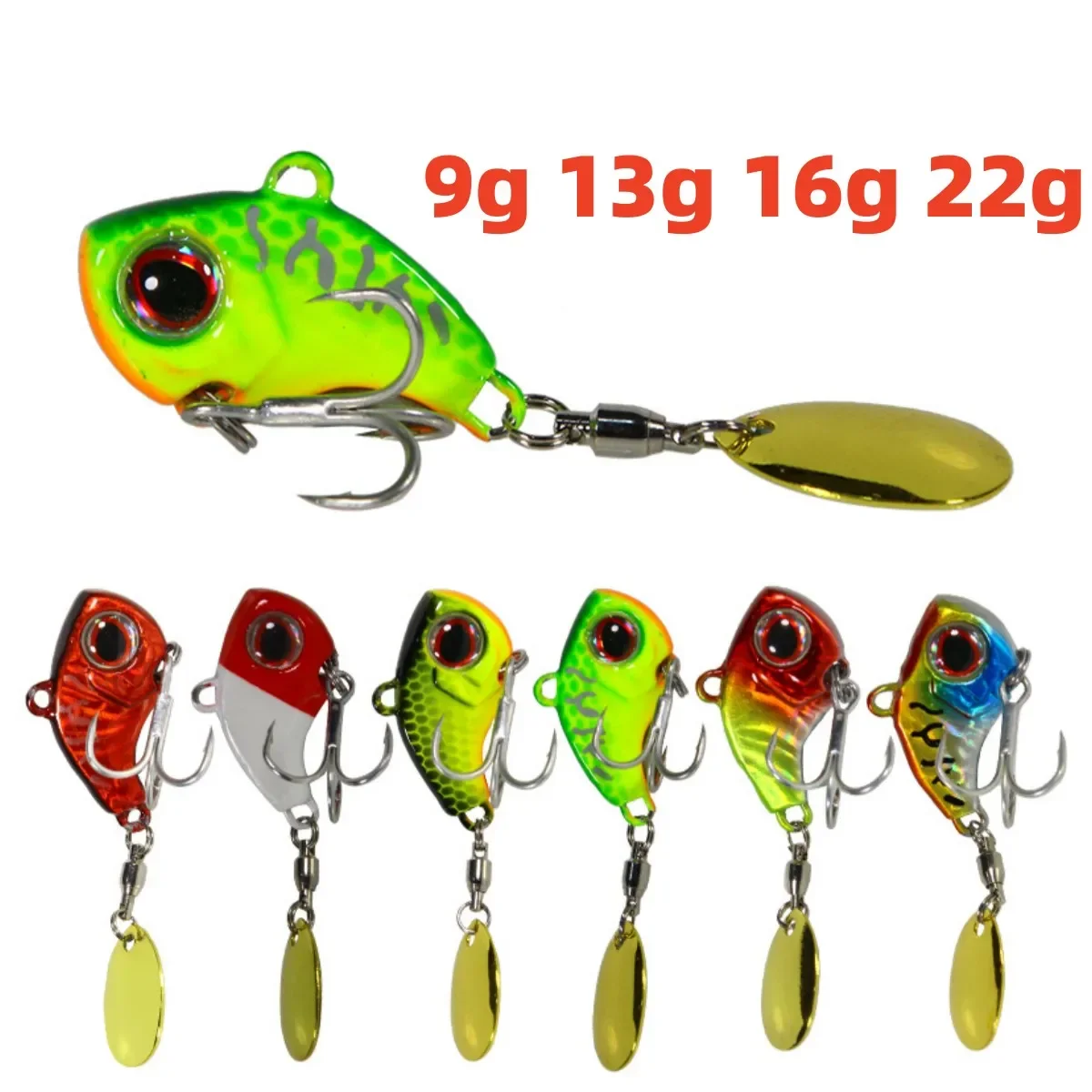 ZWICKE 1pc 9g 13g 16g 22g Wobble Rotating Metal Vib Vibration Bait Winter Fishing Artificial Hard Bait Spinner Spoon Lure Pesca