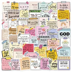 10/50pcs Cute Motivational Jesus Bible Christian Words Stickers Inspirational Decals Student Stationery Notebook Diary Sticker