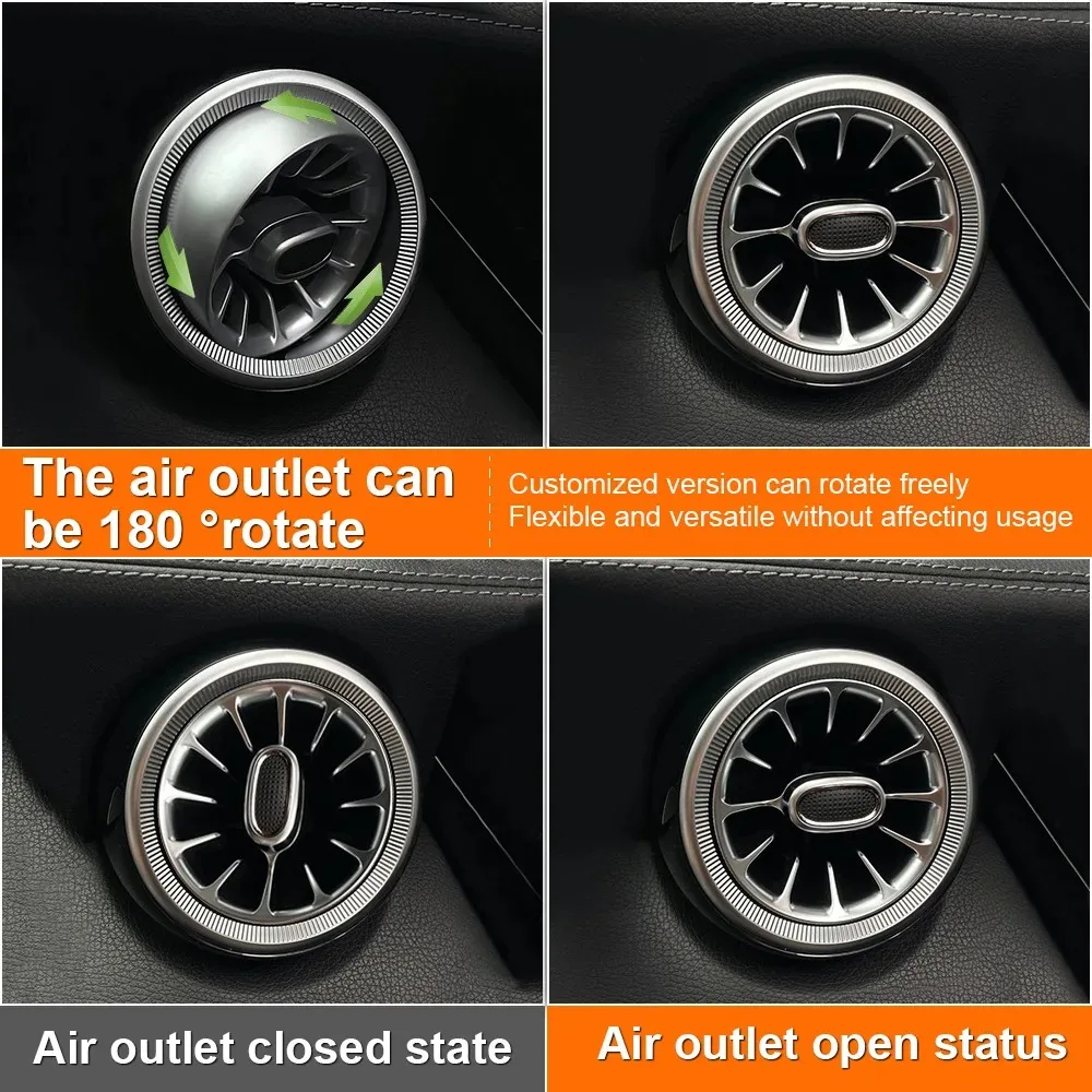 W205 X253 For Mercedes Front and rear turbine ambient lighting for car interiors，Glow Air Outlets LED Kit Supporting 3/64 Color