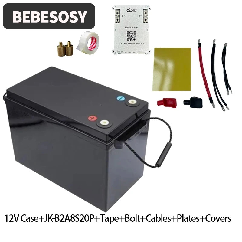 Case 12V 280AH DIY Batterij Case Draagbare Batterij Box 230AH 4S Optioneel 200A BMS 2A Actieve Balans TFT LCD Tape Bolt Voor RV