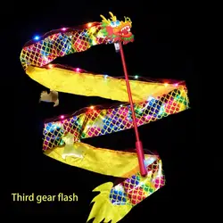 Luminous Dragon Ribbon Dance Lantern Chinese Flashing Lights Dance Ribbon Gym Rhythmic Art Gymnastic Streamer Twirling Rod Stick