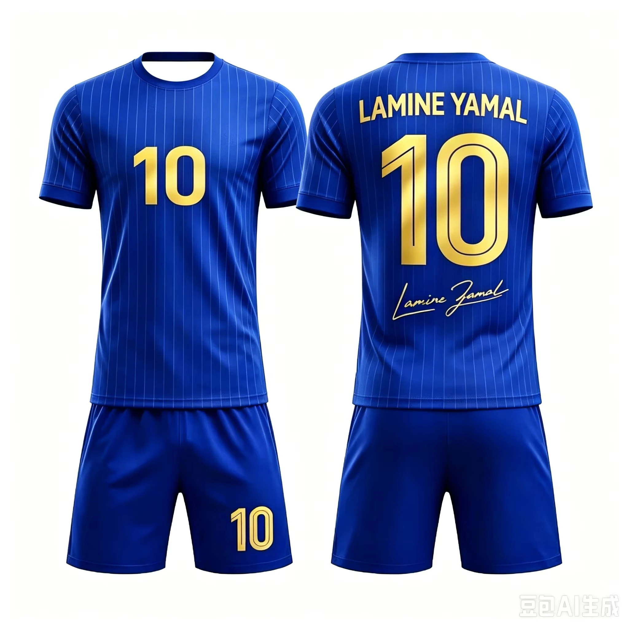 Sommer # 19 Yamal AI Personality Edition Gestreiftes Fußballtrikot-Set für Erwachsene und Kinder Modisches Freizeit-Outdoor-Sportset – Detail 8