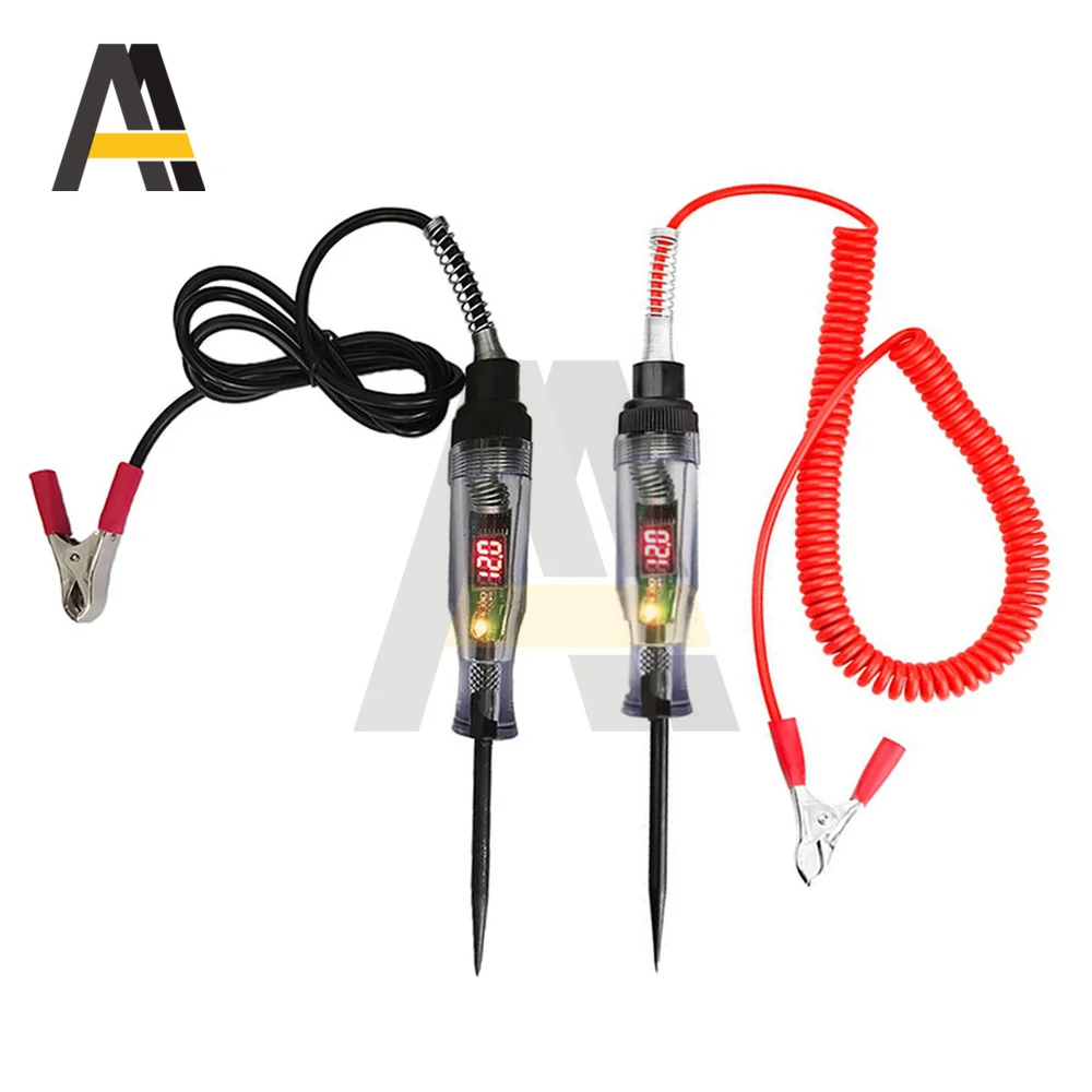 3-36V 6-24V DC Car Truck Voltage Circuit Tester Digital Display Electric Pen Probe Pen Light Bulb Automobile Diagnostic Tools