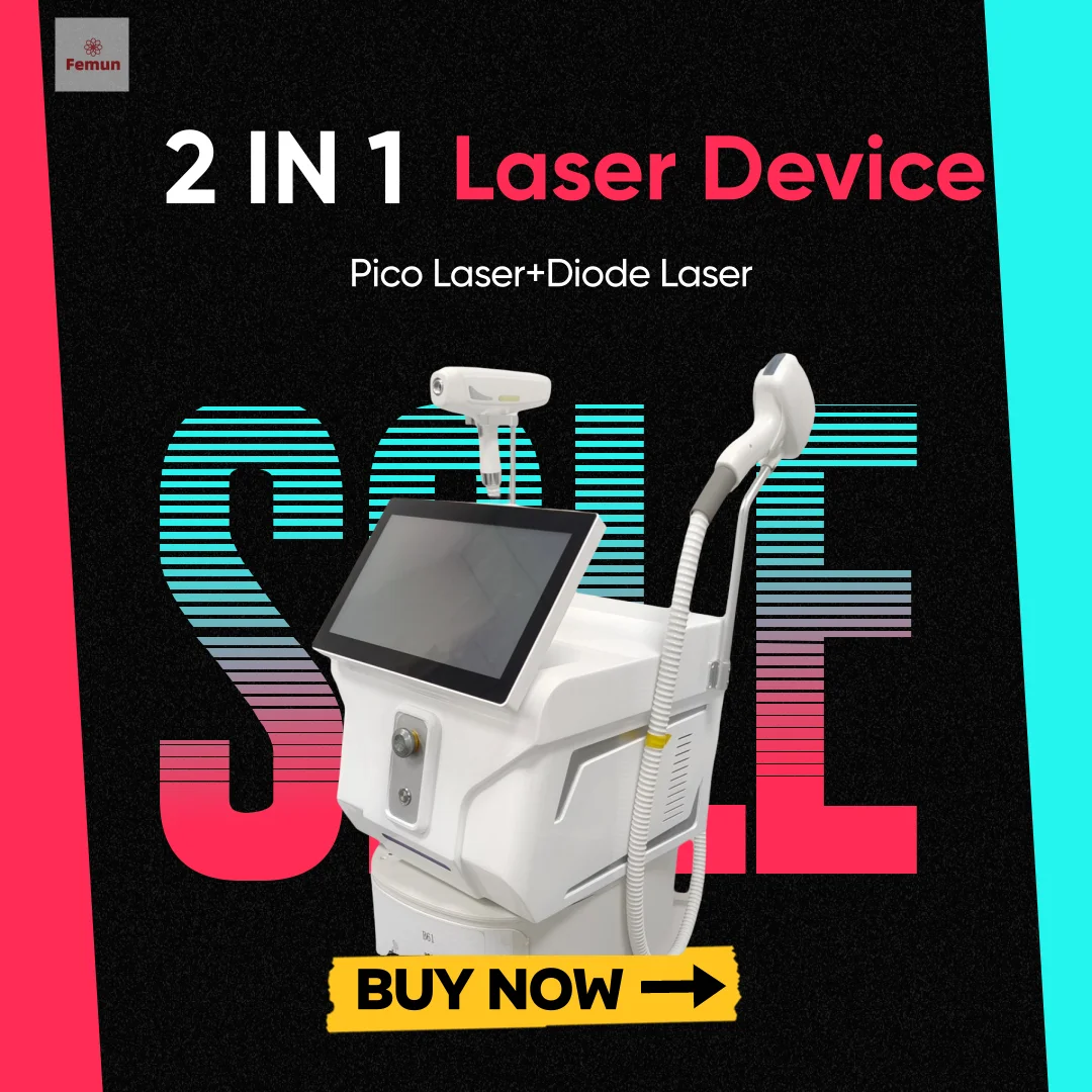 

2in1 Q Switch Nd Yag Picosecond laser Tattoo Removal Pigment Removal for Chloasma Diode Laser Ice Hair Removal Machine for Salon