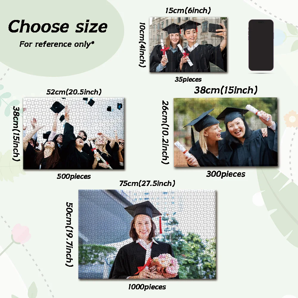 35/150/300/500/1000pcs Graduate Custom Photo Customized Picture Jigsaw puzzle Personalised Decompression Puzzles Mosaic