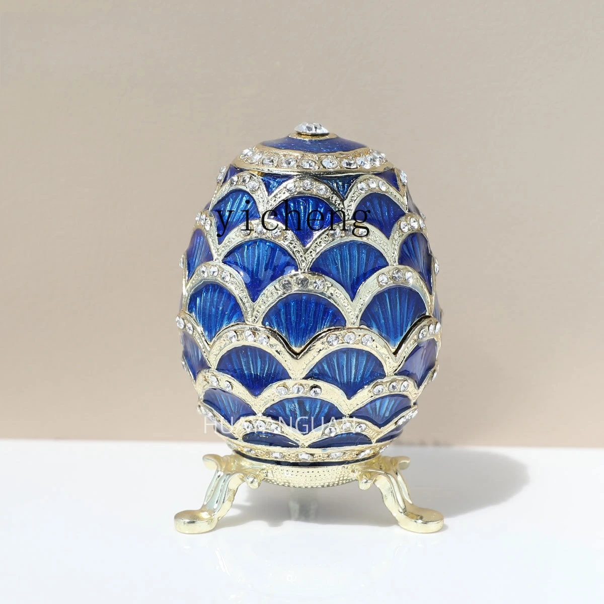

LSL Egg Jewelry Box Easter Egg Creative Alloy Diamond Jewelry Box