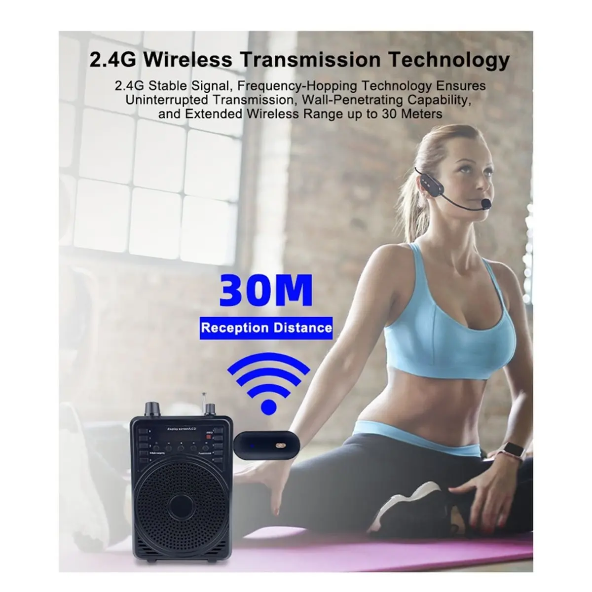 Punctual- 2.4G Wireless Microphone Bee Teaching Loudspeaker Stage Performance Head-Mounted Lecture Audio Computer Microphone