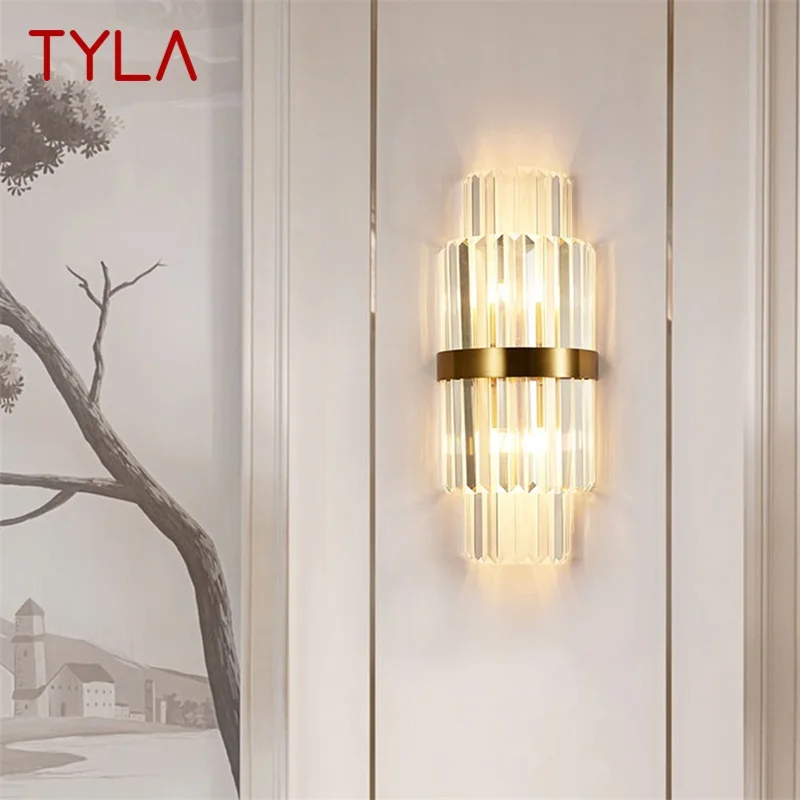 TYLA-Lámpara de pared Simple para interiores, candelabros de cristal LED modernos, accesorios decorativos para el hogar y el dormitorio