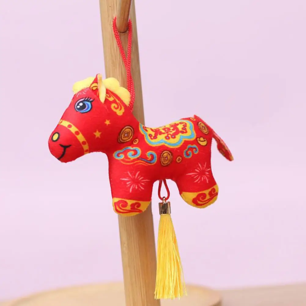 Horse Pendant Keychain Lucky Horse Plush Keychain Set Zodiac Pony Figurines for Bag Decor Cute Year of Horse Dolls for Backpacks