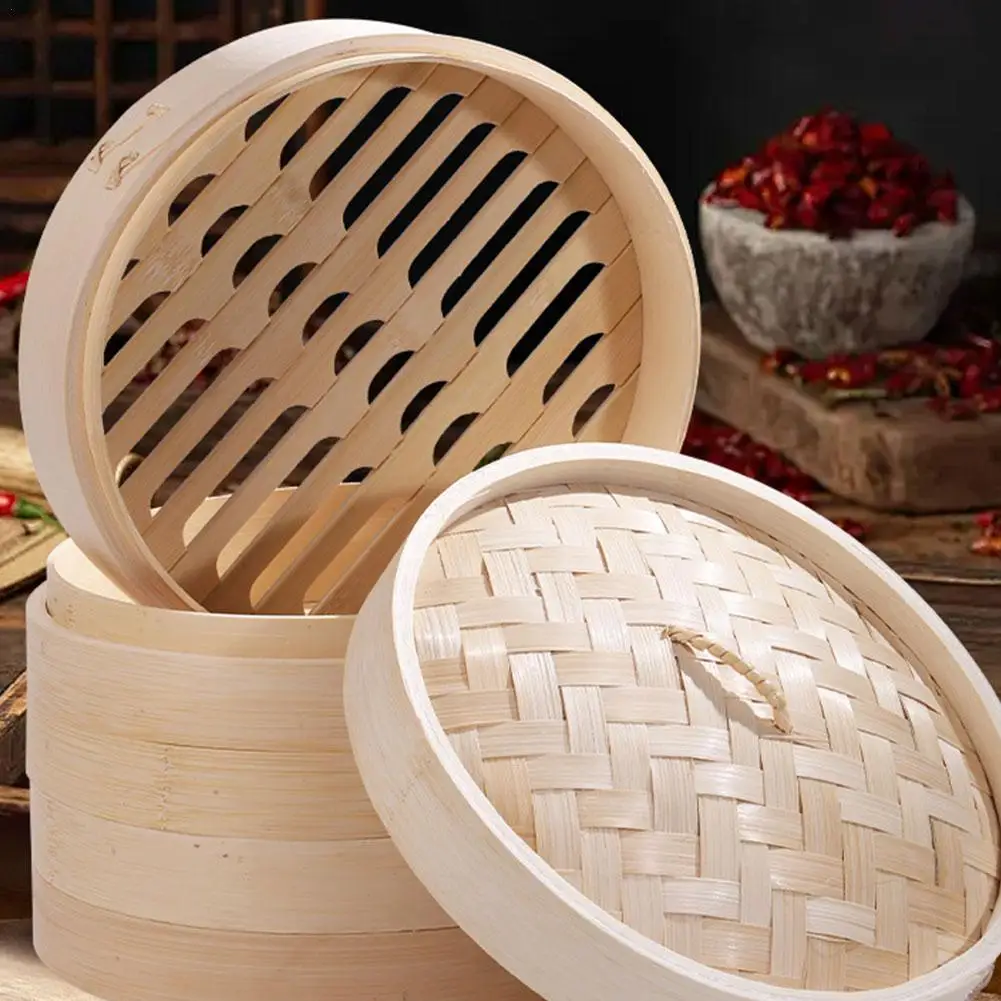 Bamboo Steamer Cantonese Dim Sum Steamed Bun Steamer Steamer Steamer Bamboo Deepen Household Commercial Steamer Rack