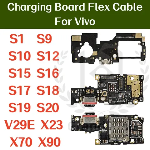 USB Charging Board Flex Cable For Vivo S1 S9 S10 S12 S15 S16 S17 S18 S19 S20 V29E X23 X70 X90 Charger Port Connector For VIVO