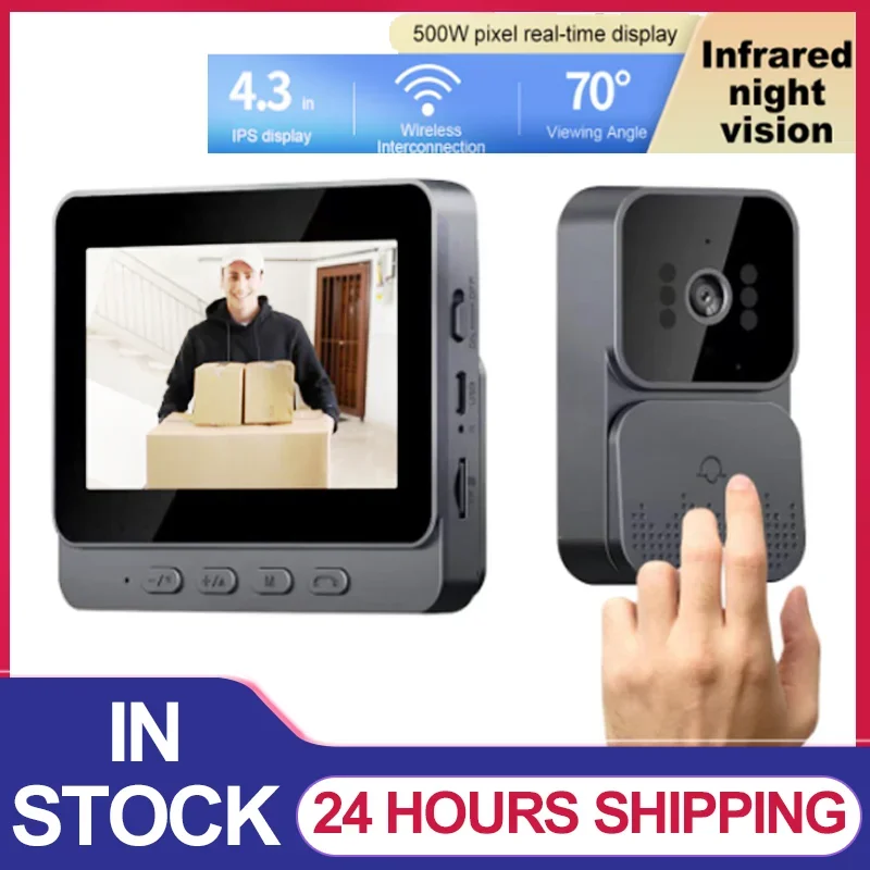 Wireless WiFi Video Doorbell 1080P Video Intercom Door Bell IR Night Alarm Security Video Eye Door Bell Smart Home Outdoor Cam