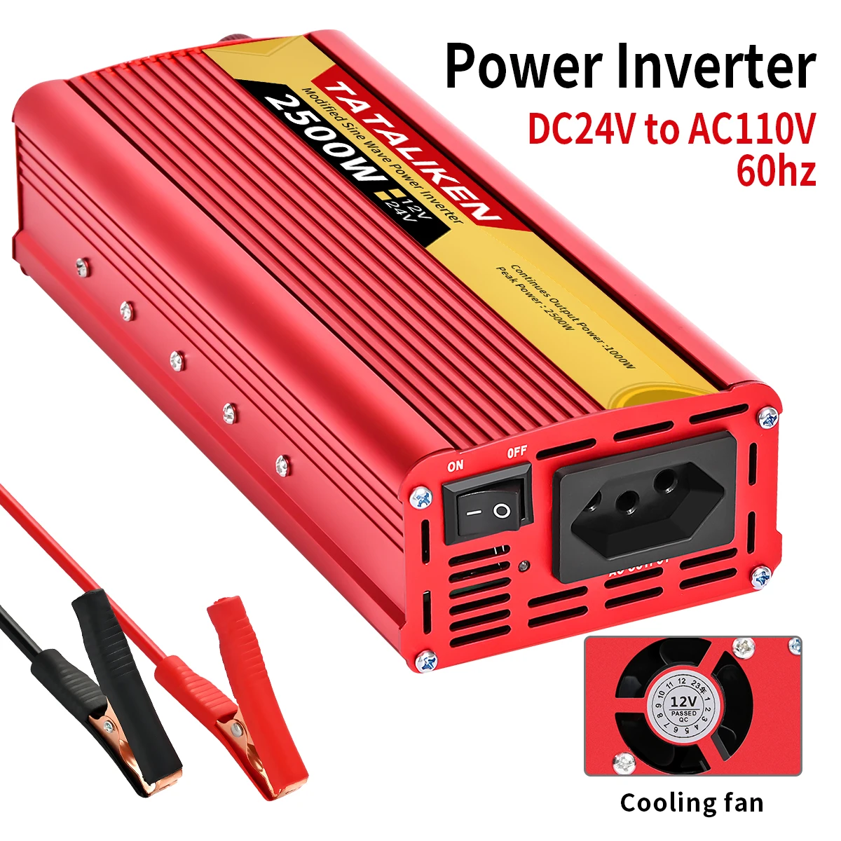 600W Car Inverter DC 12V to 110V/220V 60HZ AC Power Inverters With Dual USB Ports and Fast Charging Ports Car Charger Adapter