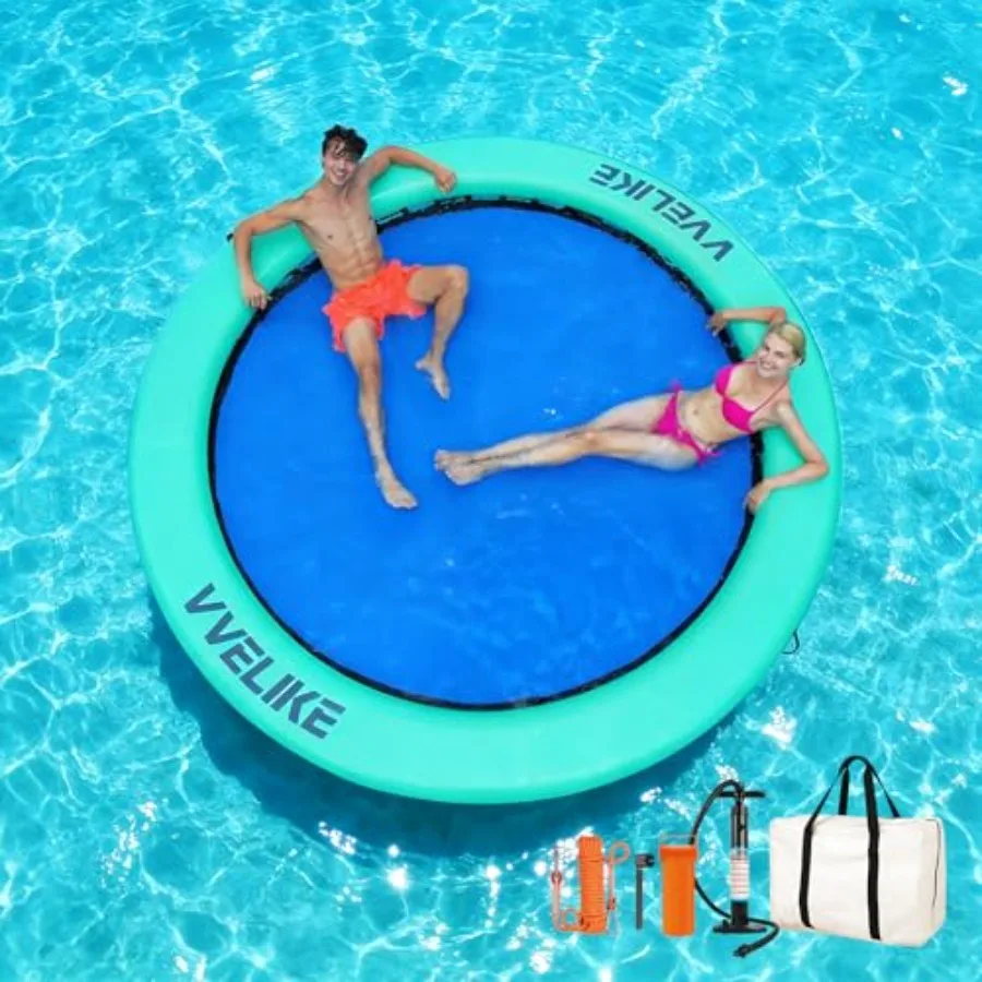 

Надувной плавучий гамак для взрослых, большой круглый плавающий матрас-платформа синего цвета для озера, острова, лодки, бассейна