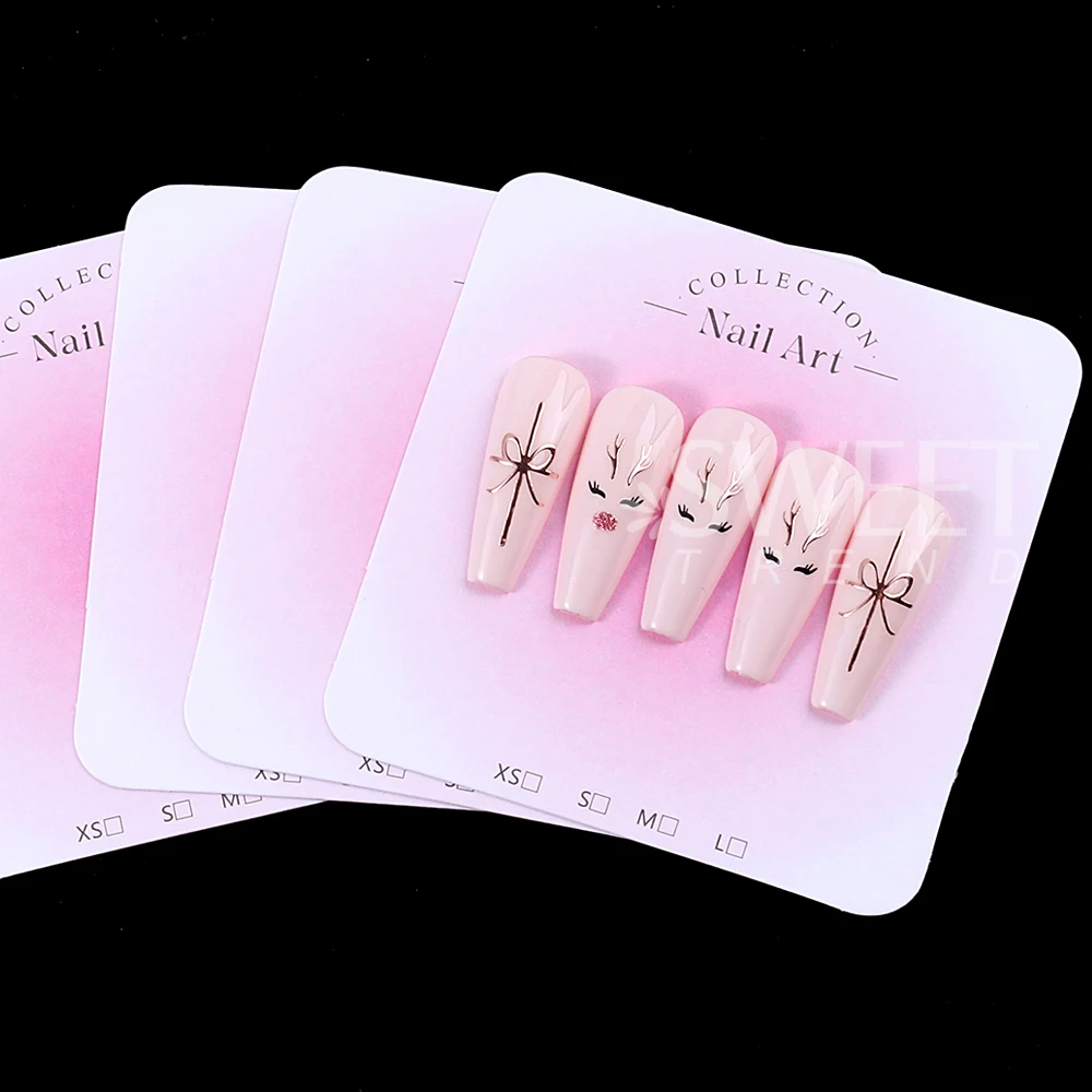 20/30/50/100pcs 6.5x6.5cm Nail Art Display Card Press-on Nails Packing Card Board Manicure False Nail Display Decor Package Card
