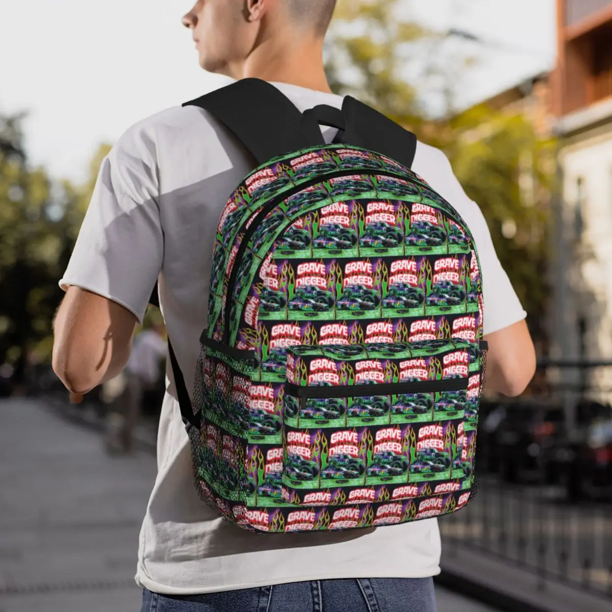 

Classic Monster Jam Truck Pattern Student Backpack School Bag Hiking Travel Daypack for Men Women Fashion Bookbag Shoulder Bags