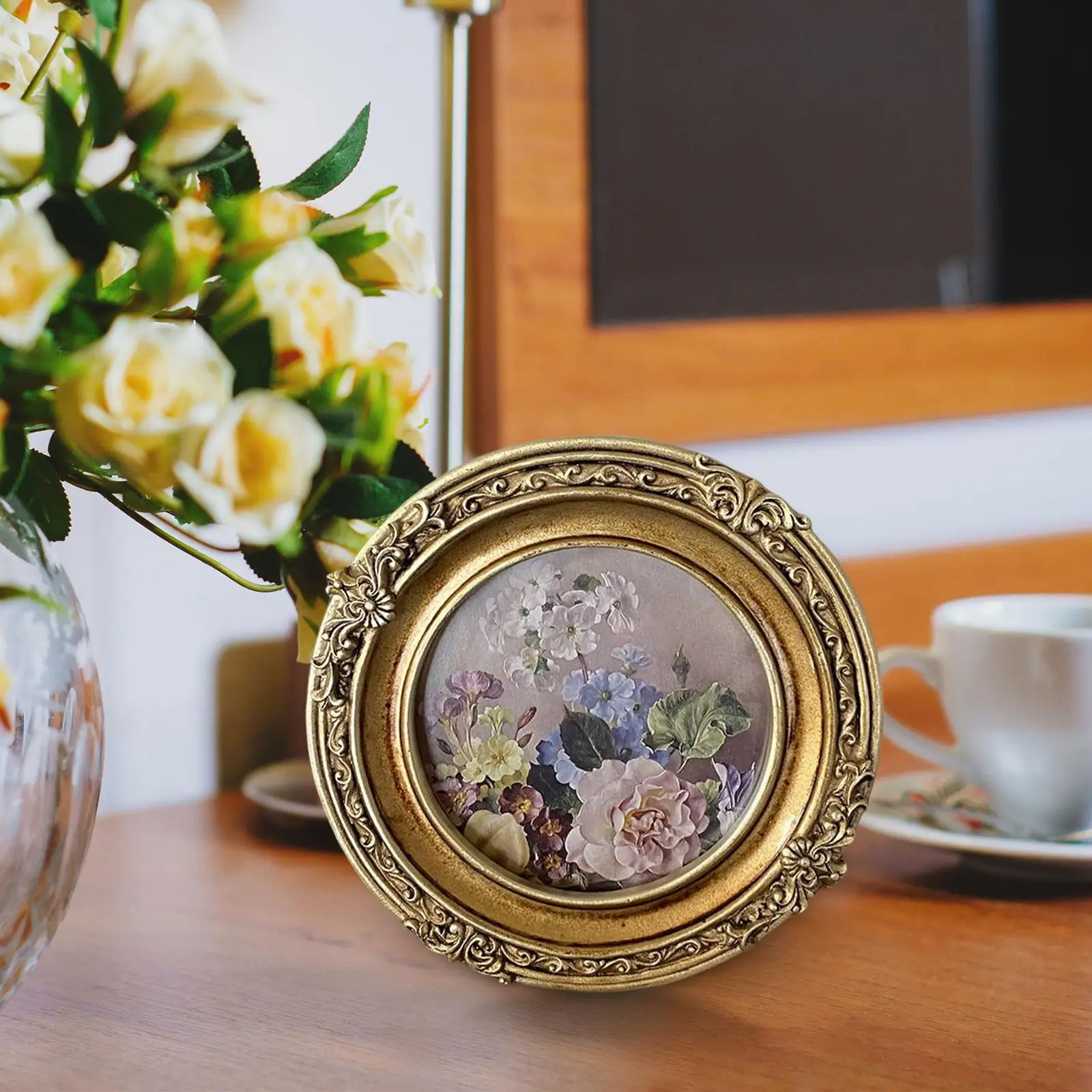 Фоторамка в европейском стиле с красочным цветочным дизайном Kesoto, настенный декор из смолы для дома и столешницы