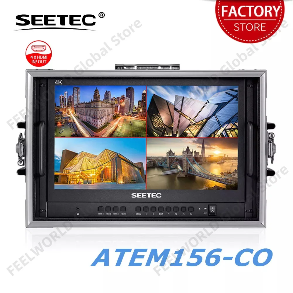 SEETEC ATEM156-CO 15.6 ”4K HDMI Đạo Diễn Multiview Di Động Mang Theo Trò Chơi Phát Trực Tiếp Phát Sóng Màn Hình Cho ATEM mini Pro