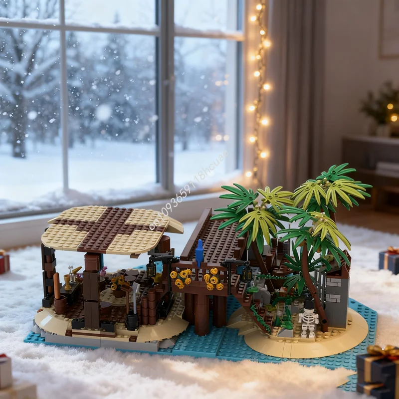 

711 шт. MOC Island Barracuda Пиратская модель Строительные блоки Рождественский подарок Строительство DIY игрушки Творческая идея Кирпич День рождения